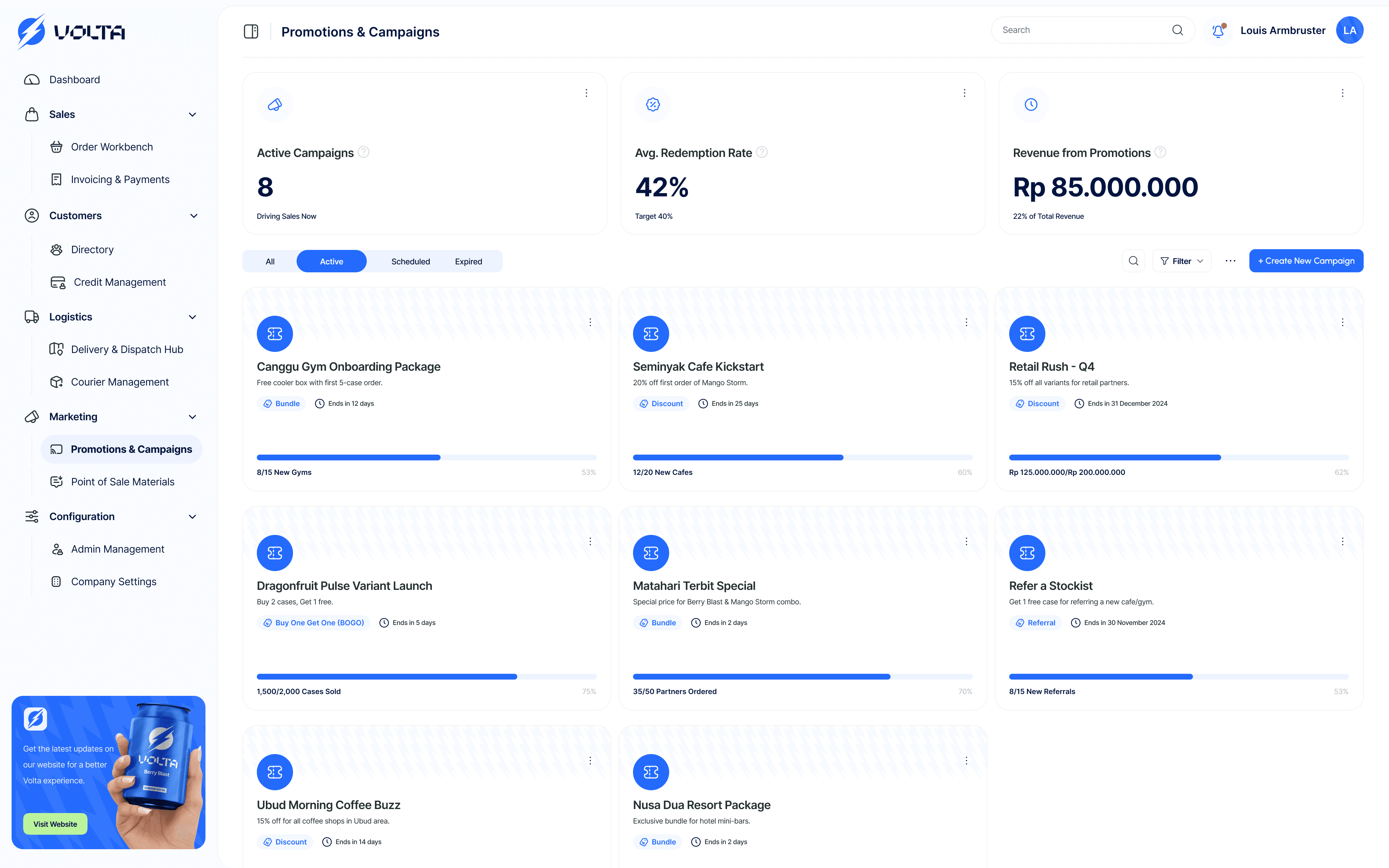 Volta - Promotions & Campaigns Page