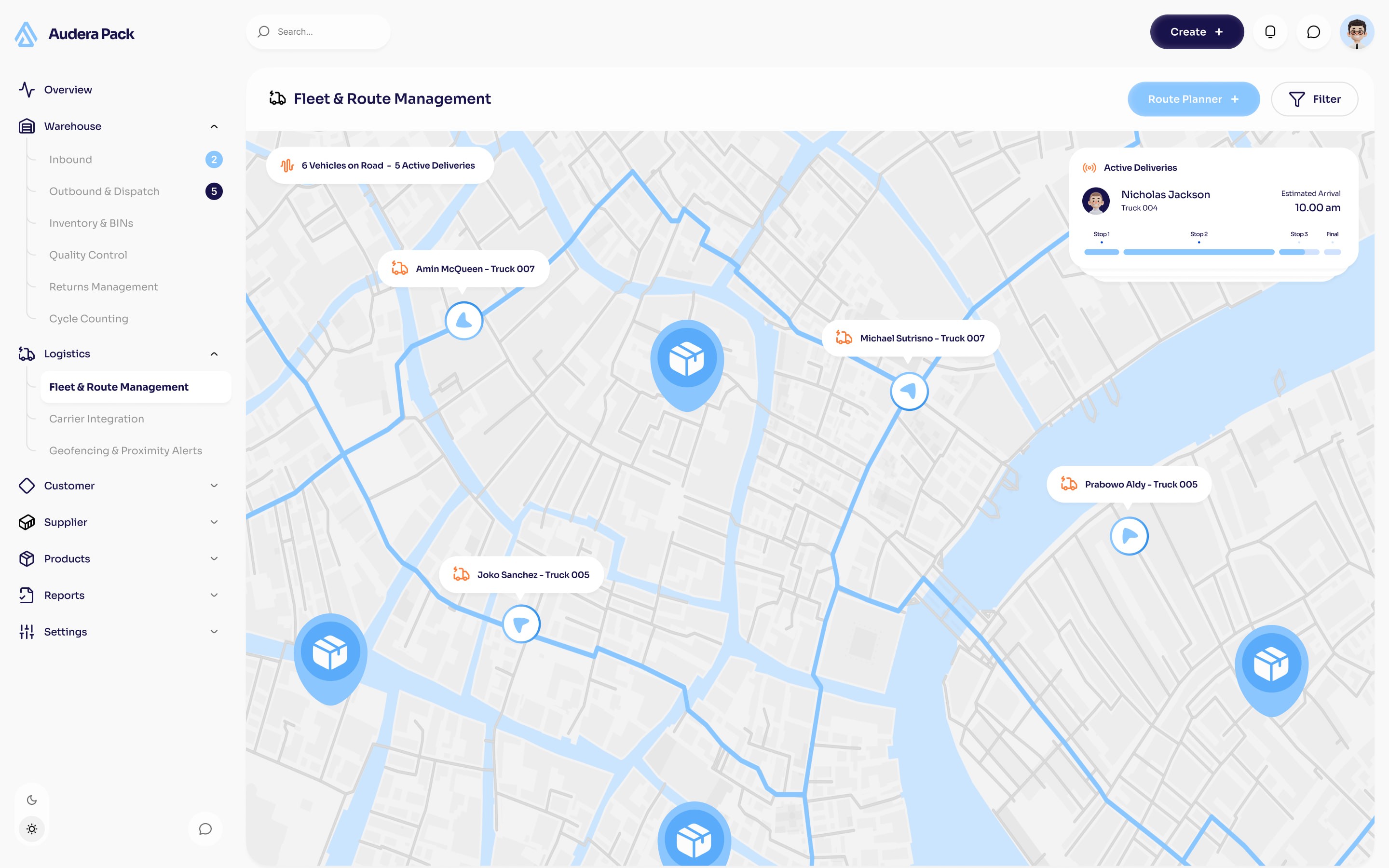 Audera Pack - Fleet & Route Management