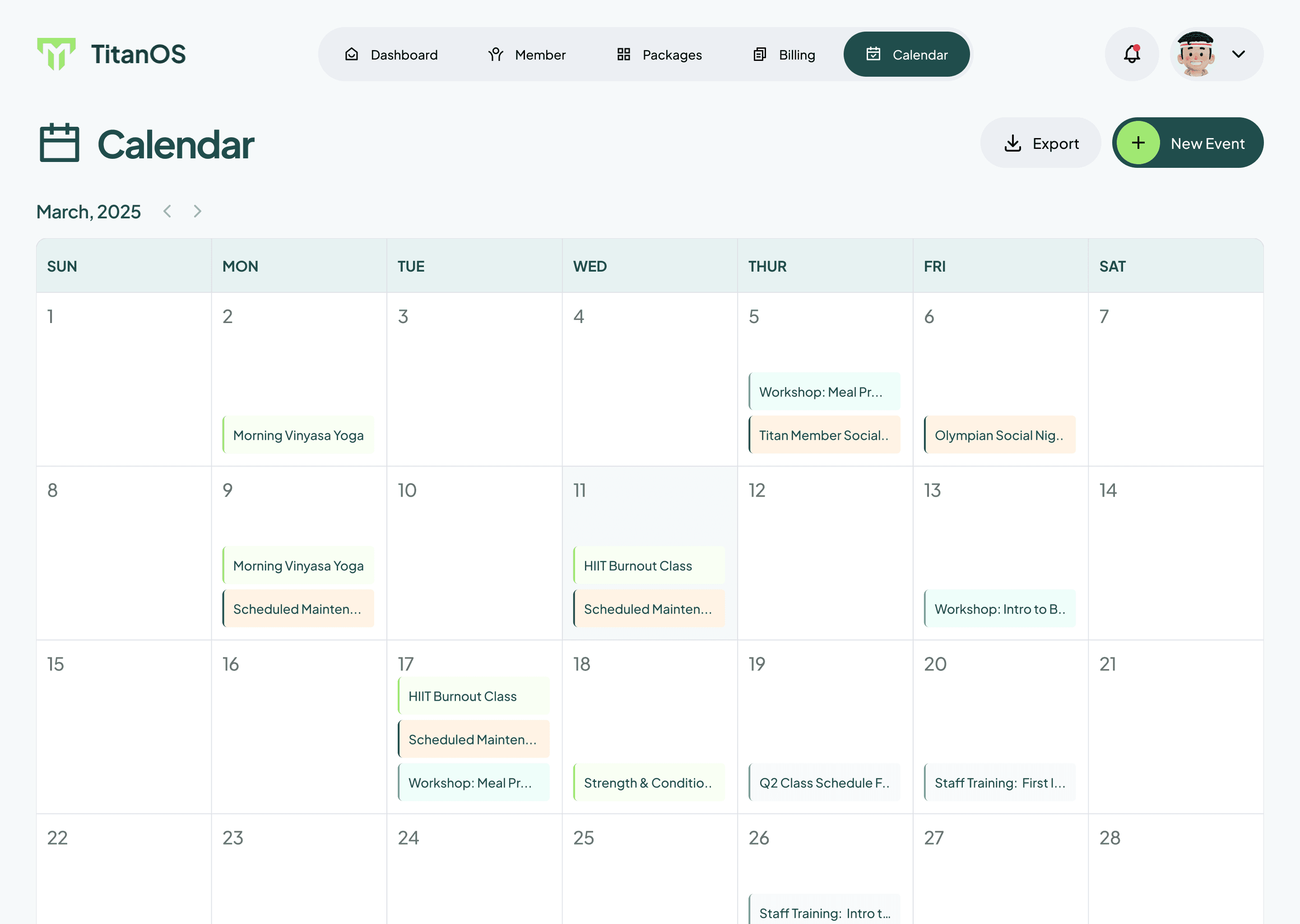 TitanOS - Calendar