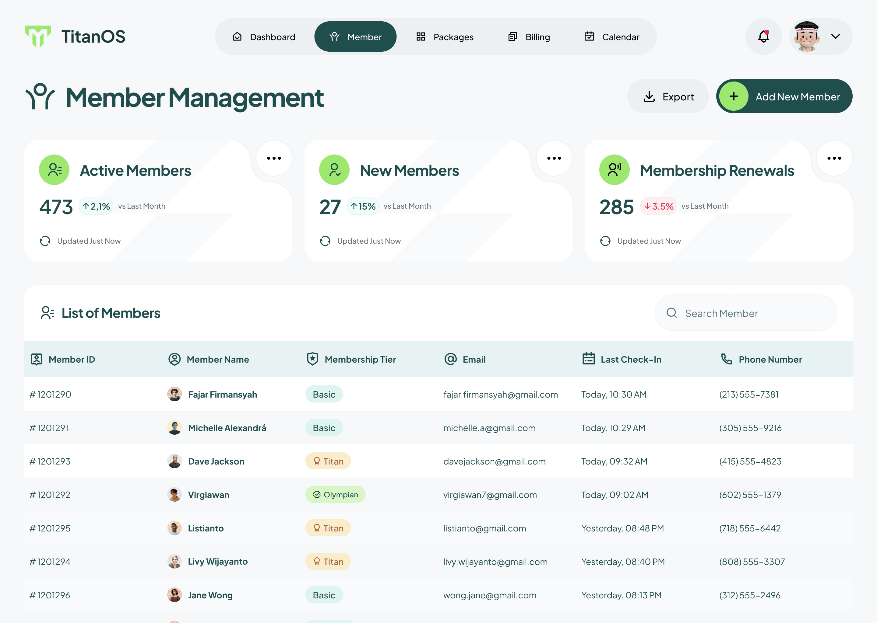 TitanOS - Member Management